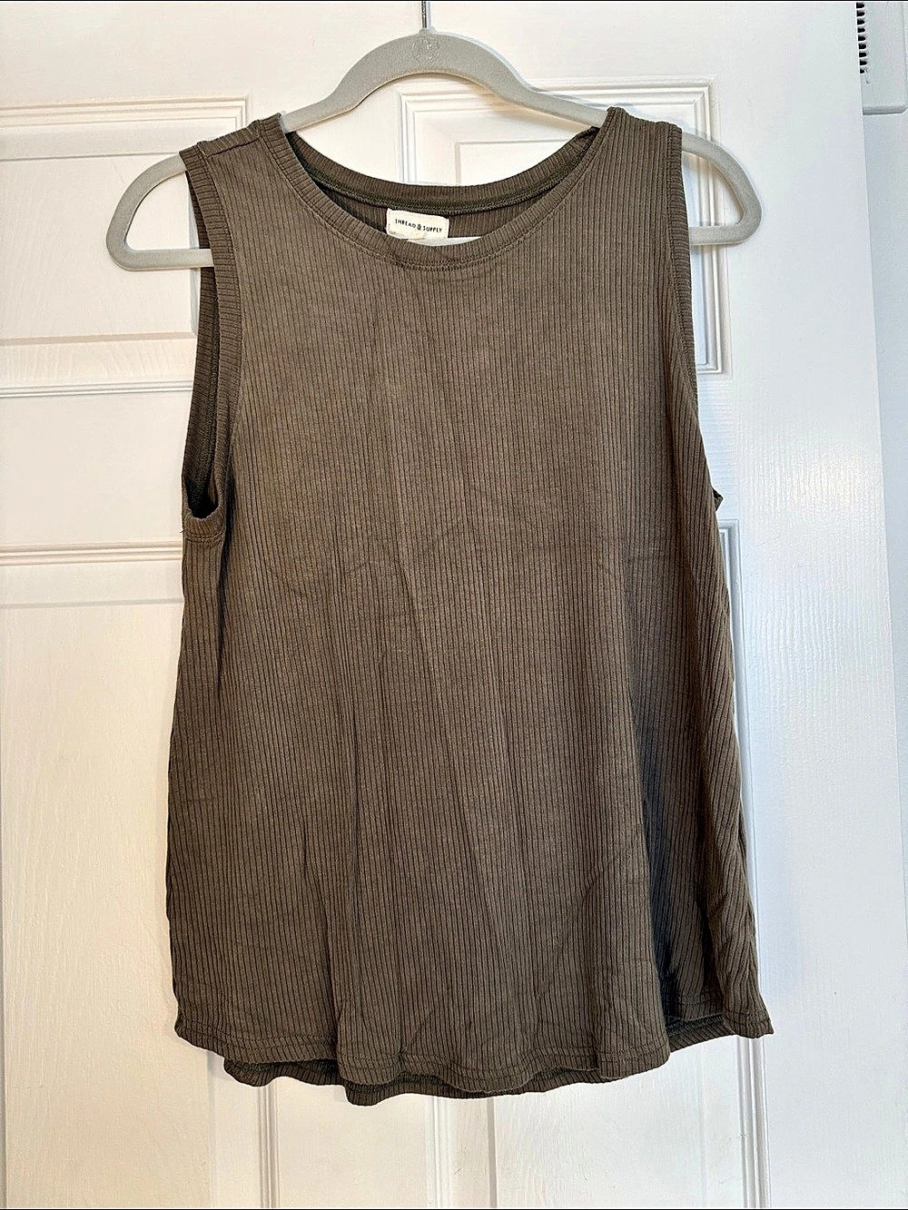 Thread & Supply Ribbed Sleeveless Tank Top in Brown Like New